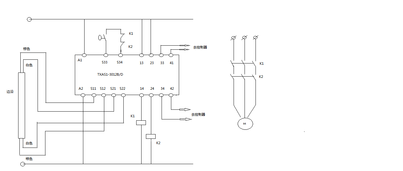 TXAS1-3012B安全继电器接线图 TXAS1-3012B安全继电器接线图